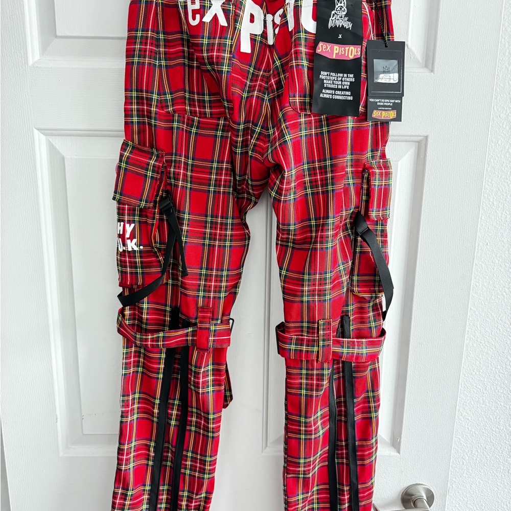 Red Plaid Men's Pants